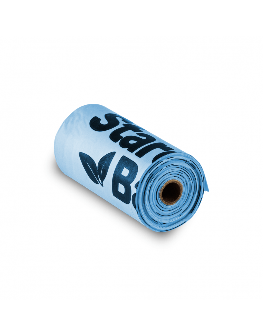 Pungi igienice pentru câini - biodegradabile - 15 buc. (blue) - StarchBag